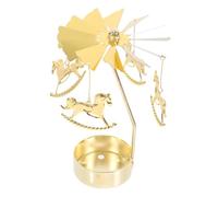 Bougeoir Rotatif Carrousel en Métal Doré, Pièce Décorative