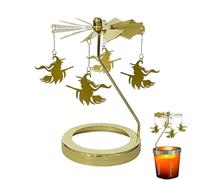 Bougeoir rotatif en forme de sorcière volante pour Halloween et Halloween (F, taille unique)