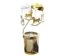 Bougeoir Rotatif en Métal doré Starlight, Restaurant, Mariage, Noël, Saint-Valentin, Thanksgiving, Anniversaire de Mariage, Fête d'anniversaire, Décoration de Table (Trojan Horses)