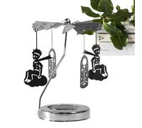 Bougeoir Rotatif - Plateau photophore à Rotation Thermique Lanterne en Acier Inoxydable | Décoration de rêve pour la Maison, Bar, café - Carrousel Design Party Photo Prop - Bougie Non Incluse