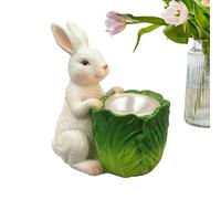 Bougeoir | Sculpture en résine lapin de Pâques Décorations pour bougies à tige pour ferme, maison, salle à manger, fête, cheminée, cuisine, chambre à coucher, bureau, intérieur et extérieur