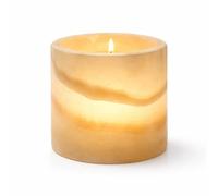 Bougeoir Simple en albâtre Robuste, Pierre translucide pour Une Lueur apaisante, Parfait pour l'éclairage d'ambiance et Les Cadeaux, éclairage Chaud, Plusieurs Tailles