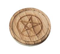 Bougeoir Simple Pentacle - De Bougie D’ De Sorcière en Bois | Bougeoir Pentacle-Plateau À Bijoux De Décoration Vintage Décoration Intérieure Et Tarot Wiccan Et Accessoires De Décoration