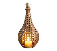 Bougeoir - Style Lampe Marocaine Creuse, Support De Plateau Décoratif | Bougeoir en Métal avec des Attributs De Conception Découpés, Parfait pour Patio Extérieur, Porche, Mariage Intér