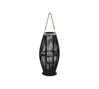 vidaXL Bougeoir suspendu en bambou – Noir 60 cm – Photophore décoratif