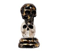 Bougeoir unique en résine empilée double ton en forme de crâne pour centre de table d'Halloween, décoration gothique, maison, bougeoir en forme de crâne