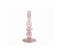 Bougeoir verre Present Time Art Bubbles Medium Rose 18x8,5 cm