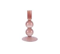 Bougeoir verre Present Time Swirl Bubbles Rose 16x9 cm