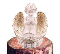Bougeoirs Ange,Statue de Figurine de chérubin de Style européen Porte-Votive pour Bougie Chauffe-Plat - Sculpture décorative d'ange d'église pour Le décor Nuptial de baptême de Douche de bébé