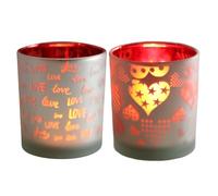 Bougeoirs Chandelier De Saint Valentin, Photophore en Verre, St Valentin Bougeoirs d'amour, Chandelier Décoration De Centres De Table pour Bougies Chauffe-Plat/Ordinaires/sans Flamme (01)