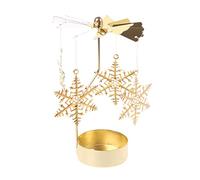 Bougeoirs Chandelier Noel, Or Chandelier en Métal, 26 Types Motifs de Noël Bougeoir Rotatif, Décoration de table de Noël, Carrousel de Bougie pour Halloween Noël Anniversaire Mariage Décoration