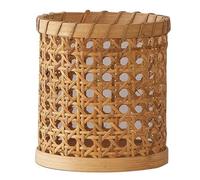 Bougeoirs décoratifs en rotin tissé rustique en verre ouragan pour décoration de mariage et centre de table