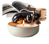 Bougeoirs décoratifs - photophore en forme de chien, bougeoir moderne en métal, table avec cheminée dans le salon | Accent d'intérieur élégant pour réception de mariage, fête, vacances