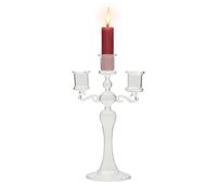 Bougeoirs - Décoration élégante pour salle à manger | Bougeoir haut en métal | Bougeoir en verre transparent avec 3 branches | Centre de table de haute qualité | Bougies coniques pour centre de table