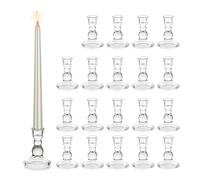 Bougeoirs en Verre pour Bougies Effilées, Glasseam Ensemble De 20 Bougeoirs Transparents en Vrac pour Chandeliers De Noël Décoratifs pour Le Centre De Table d'un Dîner, d'un Mariage Ou d'un Salon