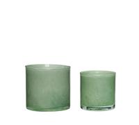 Bougeoirs Hubsch Interior Akin (x2) Vert 12x12/15x15 cm