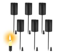 Bougeoirs Lot de 6, Porte Bougie Decoration Noël, Bougeoir pour Bougies de l'Avent, Chandelier bougeoir Noir, Support Bougie en Métal, Candle Holder 11cm