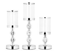 Bougeoirs - SPRINGOS - Lot de 3 - Métal - Argent - Décoration intérieure