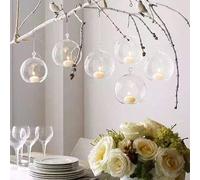 Bougeoirs suspendus en verre pour plantes aériennes, décoration, mariages et fêtes - Compatibles avec les bougies LED et sans flamme