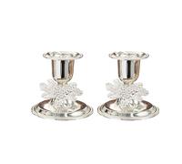 Bougeoirs vintage en fer, finition vieillie pour tables romantiques | Paire classique pour dîners aux chandelles, maison de vacances et décoration de mariage