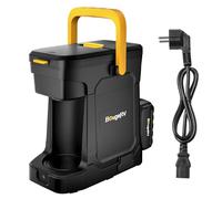 BougeRV Cafetière Sans Fil, Batterie 144 Wh | Autonomie 7 Tasses, DC 18 V & AC 230 V, Cafetière de Camping pour Café Moulu & Dosettes Souples, Machine à Café Portable pour Camping, Chantier, Camion