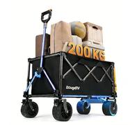 BougeRV Chariot électrique pliable - Charge maximale de 200 kg - Chariot de camping motorisé - Double moteur 250 W et volume de 250 L - Chariot électrique tout-terrain pour aventures en plein air et