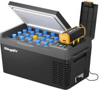 BougeRV CRPRO 20L Glacière à Compression avec Batterie 266Wh, jusqu’à 18h d’autonomie, refroidissement rapide en 15 min, 12V/230V, réfrigérateur voiture pour camping, van & extérieur