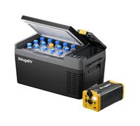 BougeRV CRPRO - Glacière avec compresseur de 20 L avec batterie de 266 Wh, jusqu'à 18 heures d'autonomie grâce aux cellules de batterie améliorées, 15 min de refroidissement rapide, glacière 12 V/230