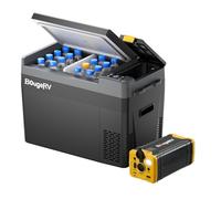 BougeRV CRPRO Glacière compresseur de 29 l avec batterie de 266 Wh, jusqu'à 18 heures d'autonomie grâce aux cellules de batterie améliorées, refroidissement rapide de 15 min, réfrigérateur de voiture