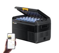 BougeRV CRS 40L Glacière à Compresseur Étanchéité IPX4 Congélateur Réfrigérateur à Compression 12/24V 220V pour Voiture Camping Voyage Bateau Contrôle APP -20℃~20°C