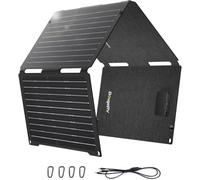 BougeRV Panneau solaire pliable 50W, fibre de verre 270°, 0,8 kg, module solaire avec sorties DC/USB-C/USB-A et mousqueton, compatible téléphone portable, tablette, centrale électrique