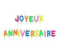 Bougie 18 Lettres "Anniversaire" 4cm Multicolore Multicolore G