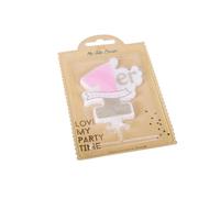 bougie 1er anniversaire rose bobèche 10x8cm - 79636