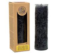 Bougie 21 x 6,5 cm à la stéarine parfumée Forêt noire 100 heures avec verre huiles essentielles cèdre genévrier lavande certifiée WFTO - Noir