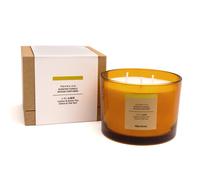 Bougie 3 mèches citron et thé vert. Marron 3 Mèches