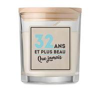 Bougie 32 ans et plus beau que jamais | Candle | Idée Cadeau Anniversaire Fête Original Famille Travail Départ Collègue Retraite Noël