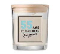 Bougie 55 ans et plus beau que jamais | Candle | Idée Cadeau Anniversaire Fête Original Famille Travail Départ Collègue Retraite Noël