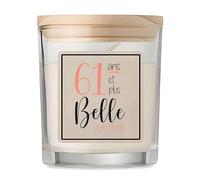 Bougie 61 ans et plus belle que jamais | Candle | Idée Cadeau Anniversaire Fête Original Famille Travail Départ Collègue Retraite Noël