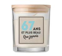 Bougie 67 ans et plus beau que jamais | Candle | Idée Cadeau Anniversaire Fête Original Famille Travail Départ Collègue Retraite Noël