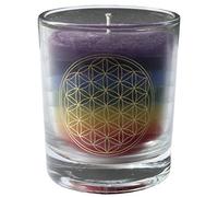 Bougie 7 couleurs - fleur de vie - lot de 4
