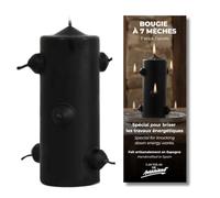Bougie 7 mèches pour nettoyage énergétique et protection - noire, 5,5 x 16 cm - traditionnellement utilisée pour l'harmonisation du foyer et l'ancrage - Las Velas de Mariano