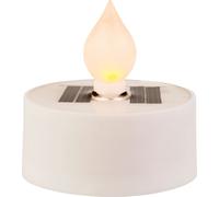 Bougie à chauffe-plat solaire LED Outdoor 5x2cm plastique blanc / blanc chaud