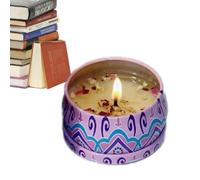 Bougie à fleurs séchées - Bougie en soja de 80 g - Bougie exquise en pot de soja pour aromathérapie avec fleurs séchées pour soulager le stress, se détendre