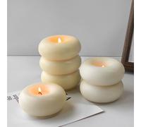 [Bougie à la cire de soja et de cire d'abeille] Bougie ronde parfumée à la cire de soja et de cire d'abeille Décoration artistique , Bougies à simple mèche pour l'ambiance intérieure de la maison, déc