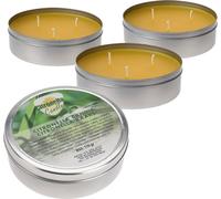 Bougie à la citronnelle 3 mèches avec couvercle - 4 pièces - Bougie parfumée à la citronnelle (grande / 3 mèches)