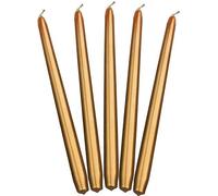 Bougie à tige métallique, or, 29cm (1 paquet / 10 pièces)