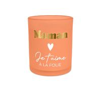 Bougie affective orange maman je taime a la folie