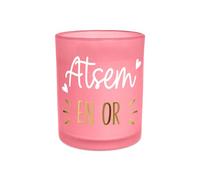 Bougie affective rose fonce atsem en or