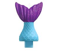 amscan- Mermaid Tail Candles 12.3cm-1 Pc Bougie Queue de sirène 12,3 cm, 11011858, Couleur, 11 cm