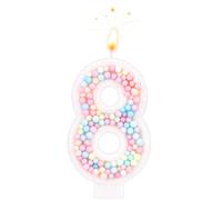 Bougie Anniversaire, 0-9 Bougie Chiffre Macaron Bougies Numériques Gâteau Scintillant Decor Mariage Anniversaire Fête (8)